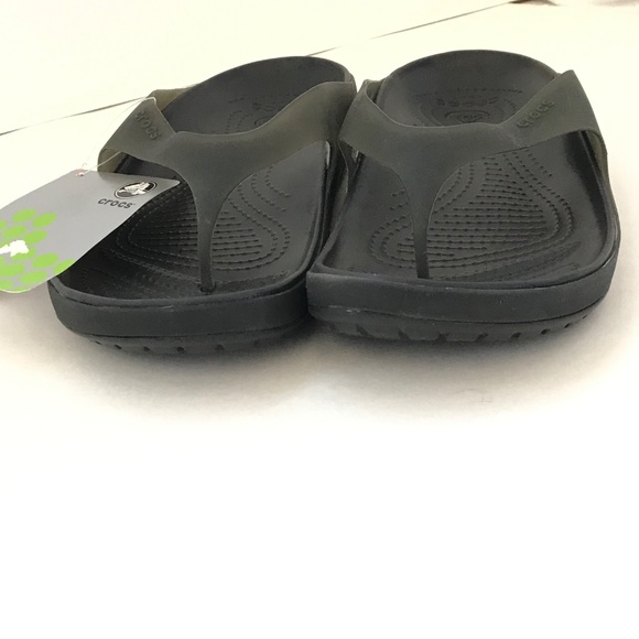CROCS Flip Flop Sandals Black Carlie Flip NWT Women’s Size 10 - Picture 7 of 16